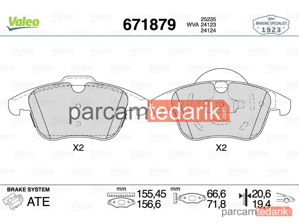 671879 | Fren Balatası — Land Rover Range Rover Evoque, Land Rover Range Rover Evoque Cabrio
